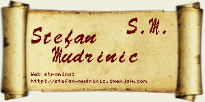 Stefan Mudrinić vizit kartica